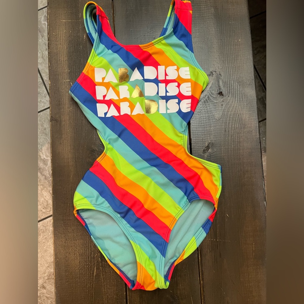 GUC ART CLASS GIRLS STRIPED MONOKINI SZ MED